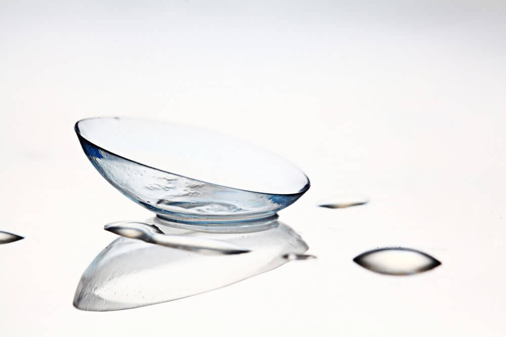 Closeup of a contact lens