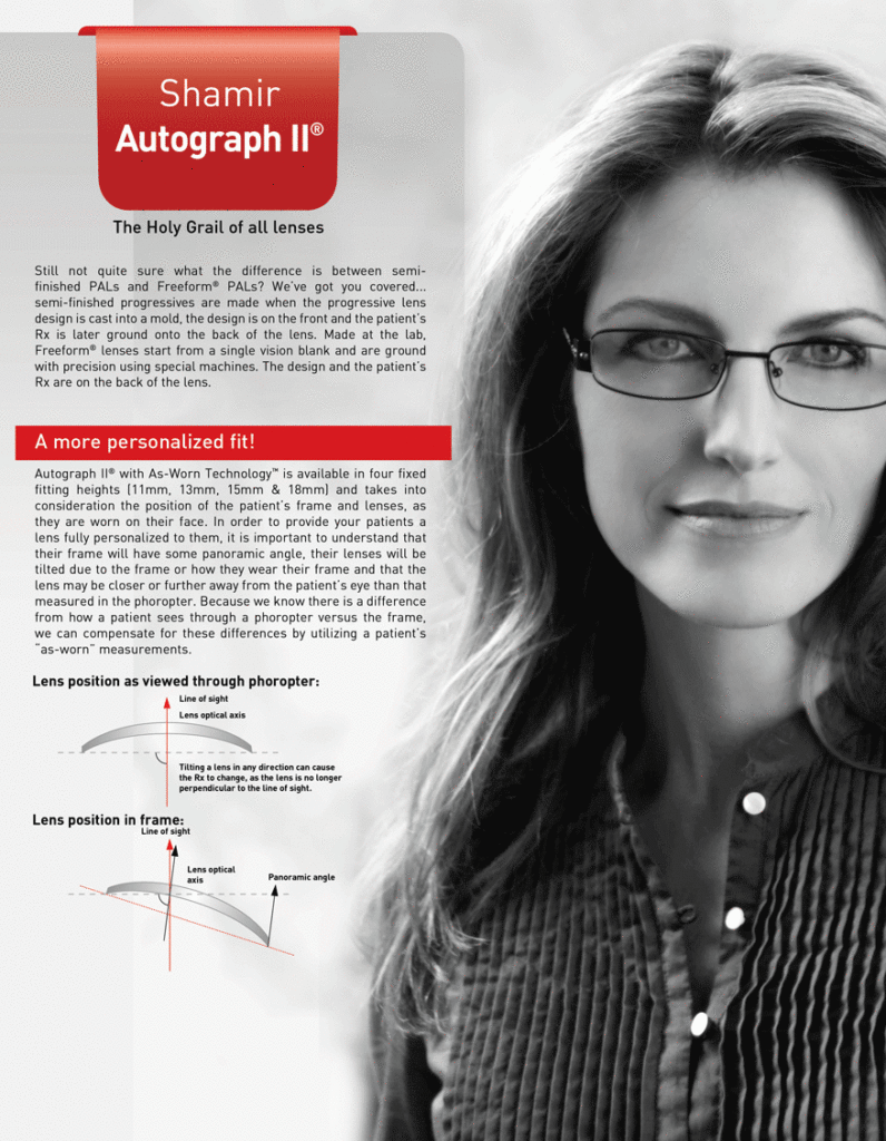 Shamir Autograph II Glasses Infographic